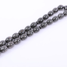 سبحة يسر طبيعي مطعم بالفضة 