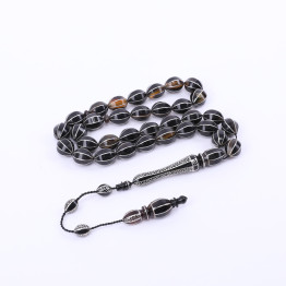 سبحة ظهر السلحفاة (ترسة) مرصع بالفضة