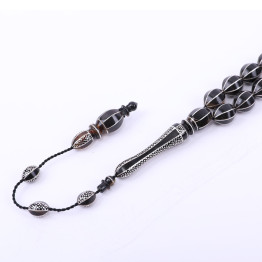 سبحة ظهر السلحفاة (ترسة) مرصع بالفضة