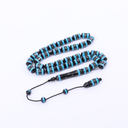 سبحة كوك مطعم بالفيروز الأزرق والفضة