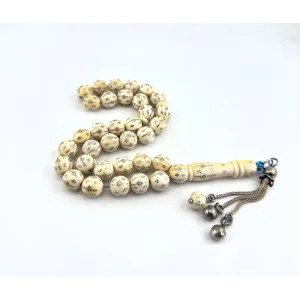 عاج قديم مطعم فضة بشرابة فضة