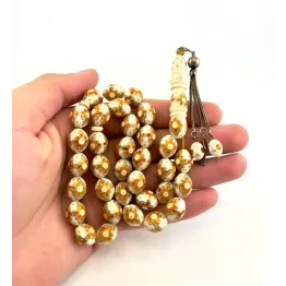 عاج مطعم فضة ومرجان قديم 