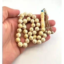 عاج قديم مطعم فضة بشرابة فضة