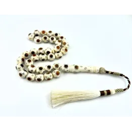 عاج مطعم فضة و كهرمان قديم كركوشة 