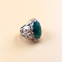 خاتم فضه زمرد